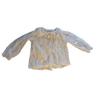 Girls Zara Blouse 4-5Y White ruffle, neckline